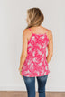 Ticket To Paradise Floral Print Tank Top- Fuchsia