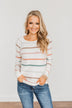 Be Your Beautiful Best Striped Sweater- Ivory & Multi-Color