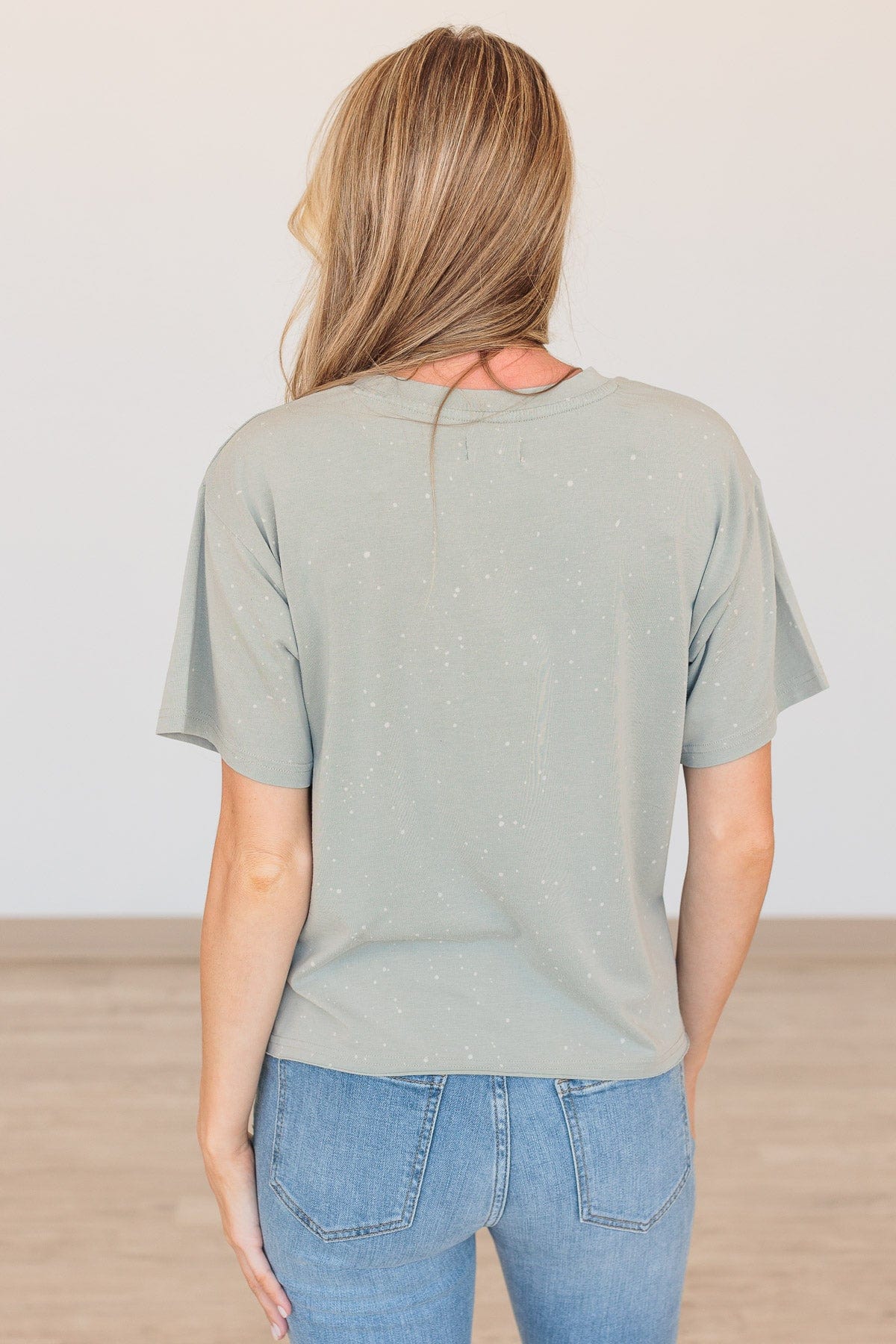 Thread & Supply One For All Speckled Top- Dusty Sage