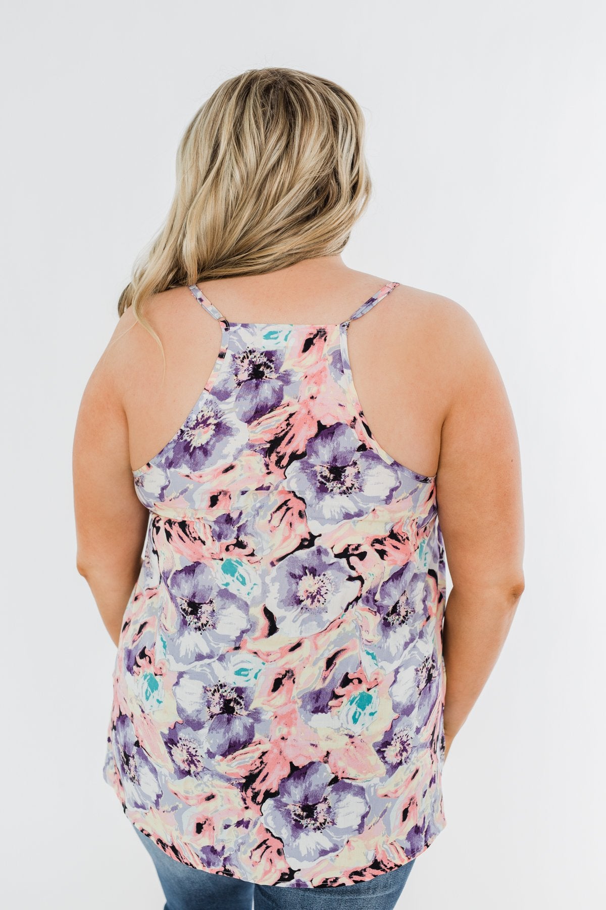 Enchanting Getaway Floral Tank Top- Purple, Pink, & Yellow
