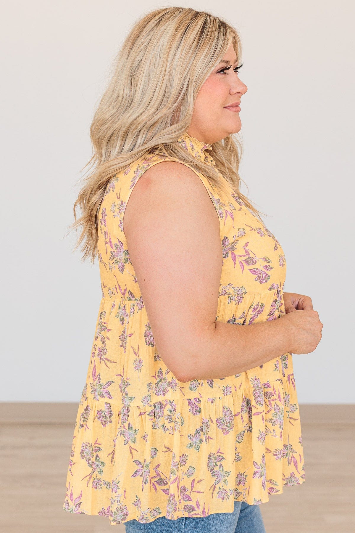 Better Every Time High-Neck Blouse- Yellow