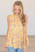 Better Every Time High-Neck Blouse- Yellow