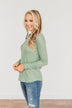 Better Than Ever Long Sleeve Knit Top- Sage