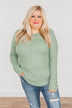 Better Than Ever Long Sleeve Knit Top- Sage