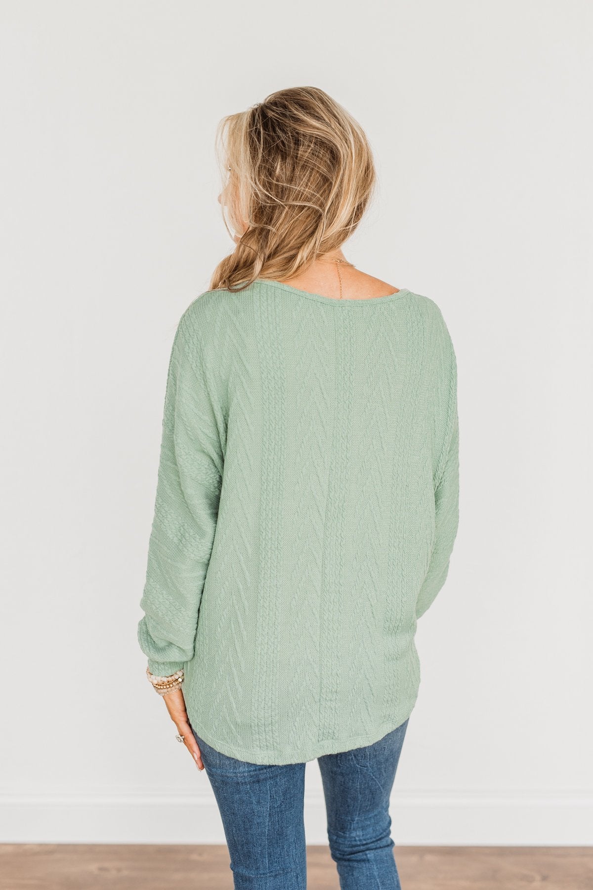 Here For A Good Time Knit Sweater- Sage