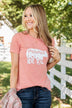 Magical "Mama" Bear Graphic Tee- Peach
