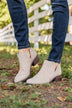 Qupid Rager Booties- Taupe Distress Nubuck