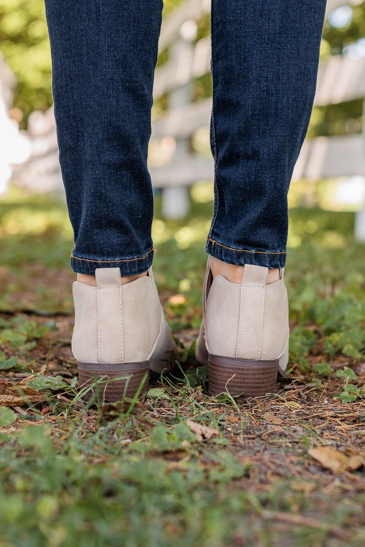 Qupid Rager Booties- Taupe Distress Nubuck - Main Image