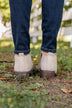 Qupid Rager Booties- Taupe Distress Nubuck