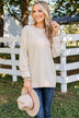 Thread & Supply Unwind Your Mind Waffle Knit Top- Oatmeal