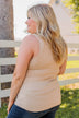 Uplifting Spirits Button Henley Tank Top- Taupe