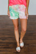 Never The Same Tie Dye Lounge Shorts- Neon Multi