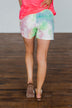 Never The Same Tie Dye Lounge Shorts- Neon Multi