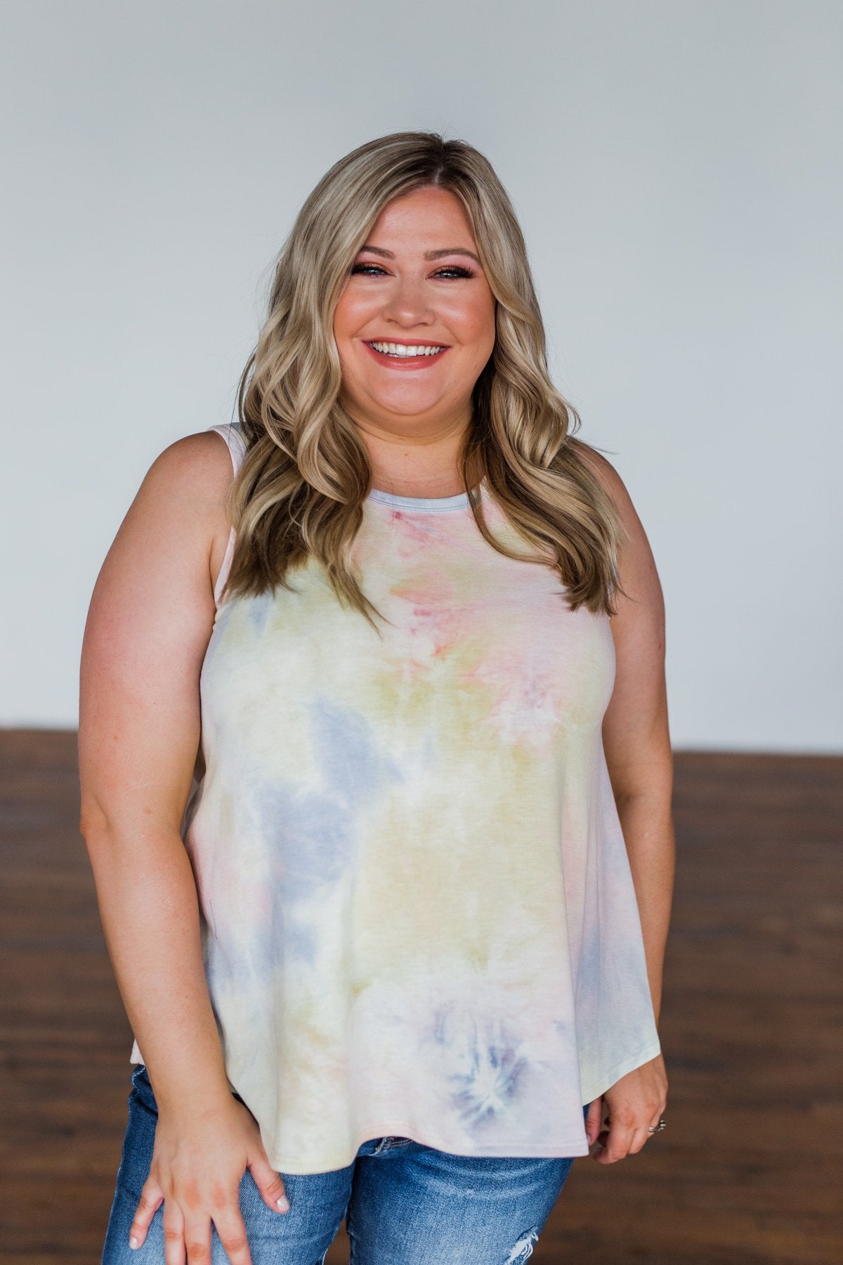 Look of Love Tie Dye Tank Top- Purple, Pink, Yellow