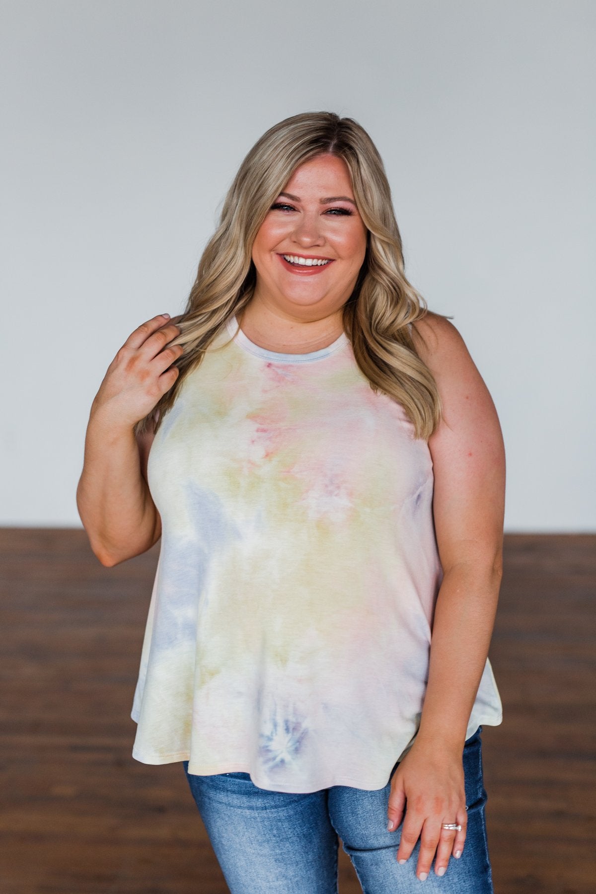 Look of Love Tie Dye Tank Top- Purple, Pink, Yellow