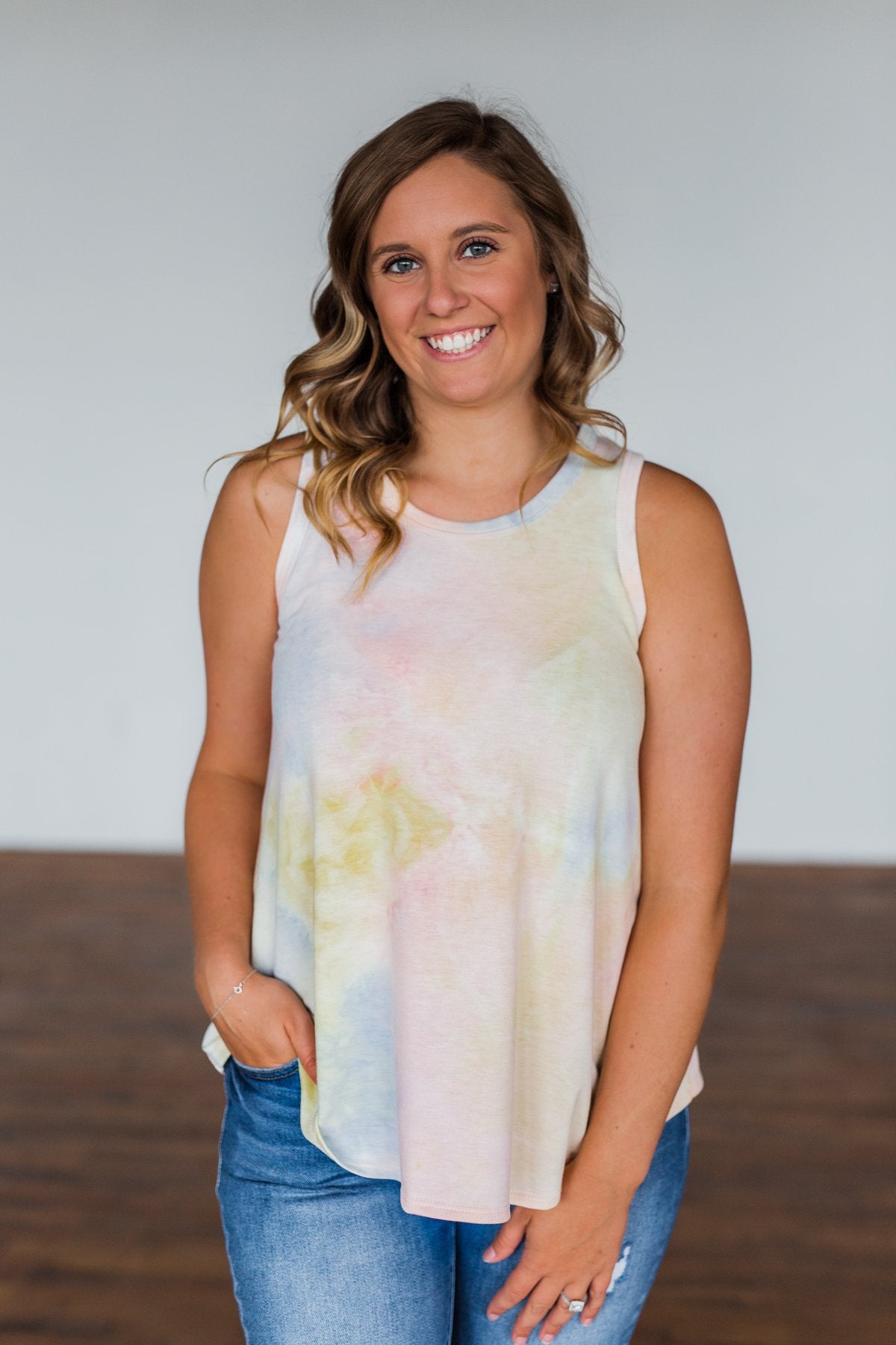 Look of Love Tie Dye Tank Top- Purple, Pink, Yellow