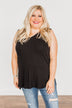Encouraging Words V-Neck Tank Top- Black