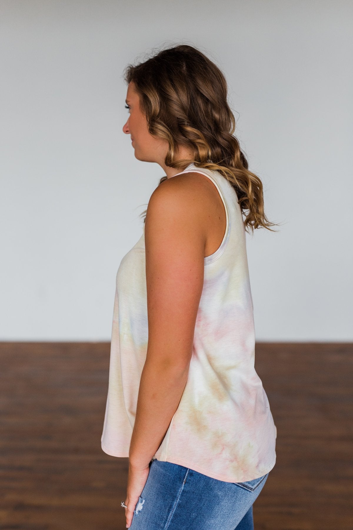 Look of Love Tie Dye Tank Top- Purple, Pink, Yellow