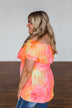 Light Of Every Sunrise Ruffle Top- Neon Orange, Pink, & Yellow