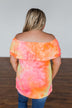 Light Of Every Sunrise Ruffle Top- Neon Orange, Pink, & Yellow