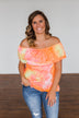 Light Of Every Sunrise Ruffle Top- Neon Orange, Pink, & Yellow