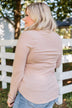 Rise To The Top Long Sleeve Henley Top- Beige