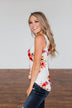Had My Heart Lightweight Floral Tank Top- Ivory