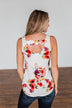 Had My Heart Lightweight Floral Tank Top- Ivory