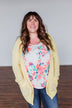 Stealing Glances Popcorn Knit Cardigan- Yellow