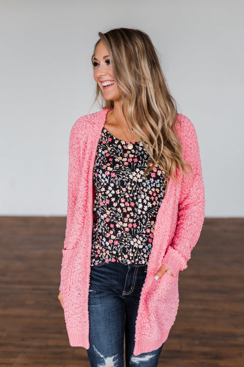 Lesley Popcorn Cardigan - Pink main image 0