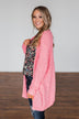 Stealing Glances Popcorn Knit Cardigan- Bubblegum Pink