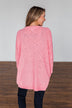 Stealing Glances Popcorn Knit Cardigan- Bubblegum Pink