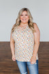 Sunny Smiles Floral Criss-Cross Tank Top- Ivory