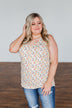 Sunny Smiles Floral Criss-Cross Tank Top- Ivory