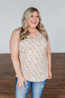 Sunny Smiles Floral Criss-Cross Tank Top- Ivory