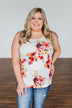 Had My Heart Lightweight Floral Tank Top- Ivory