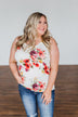 Had My Heart Lightweight Floral Tank Top- Ivory