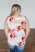 Had My Heart Lightweight Floral Tank Top- Ivory
