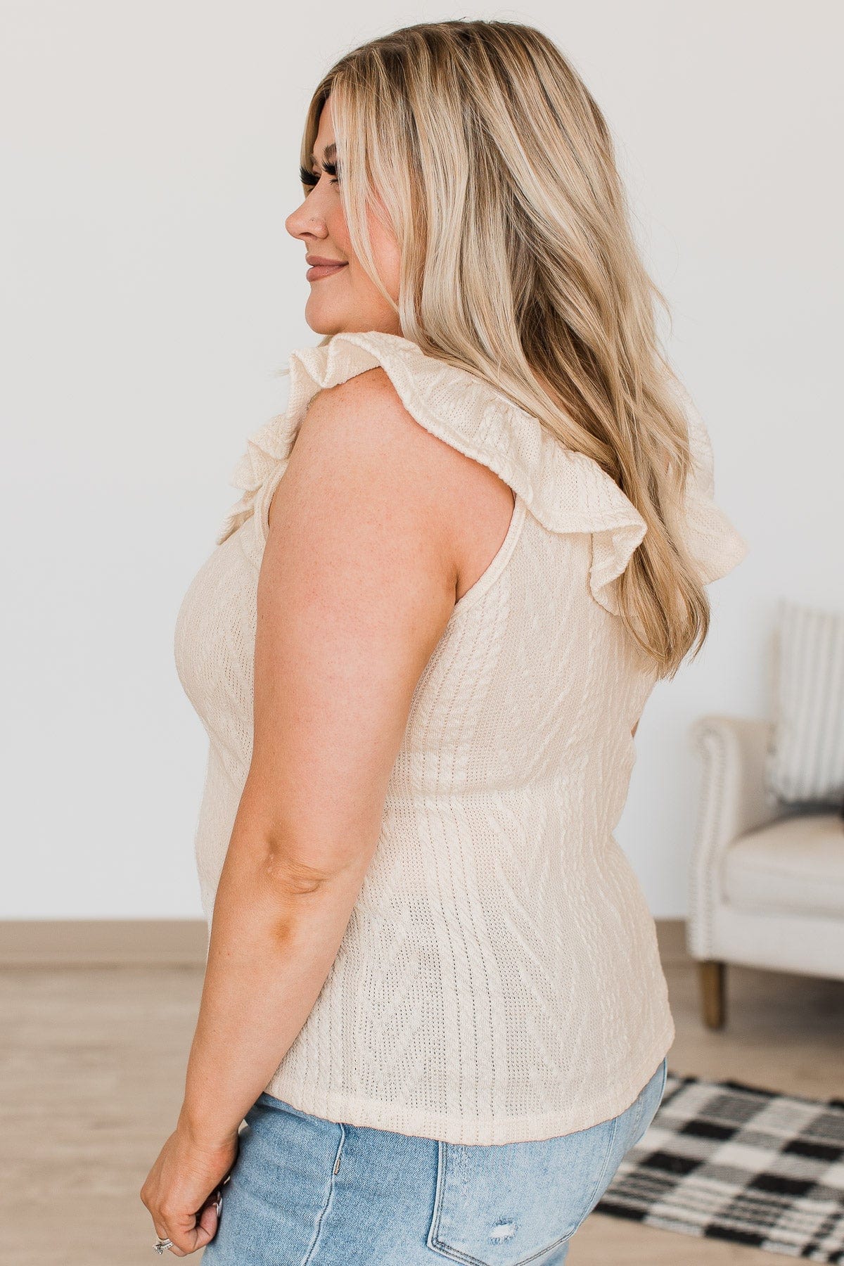 Always One Step Ahead Knit Tank- Off White
