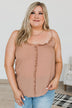 In The Company Of Hope Ruffle Tank- Mocha