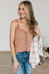 In The Company Of Hope Ruffle Tank- Mocha