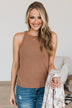 So Far So Good Knit Tank Top- Mocha