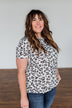 Never Too Late Short Sleeve Leopard Top- Ivory