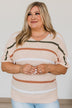 My Point Of View Striped Knit Top- Peach