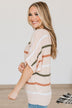 My Point Of View Striped Knit Top- Peach