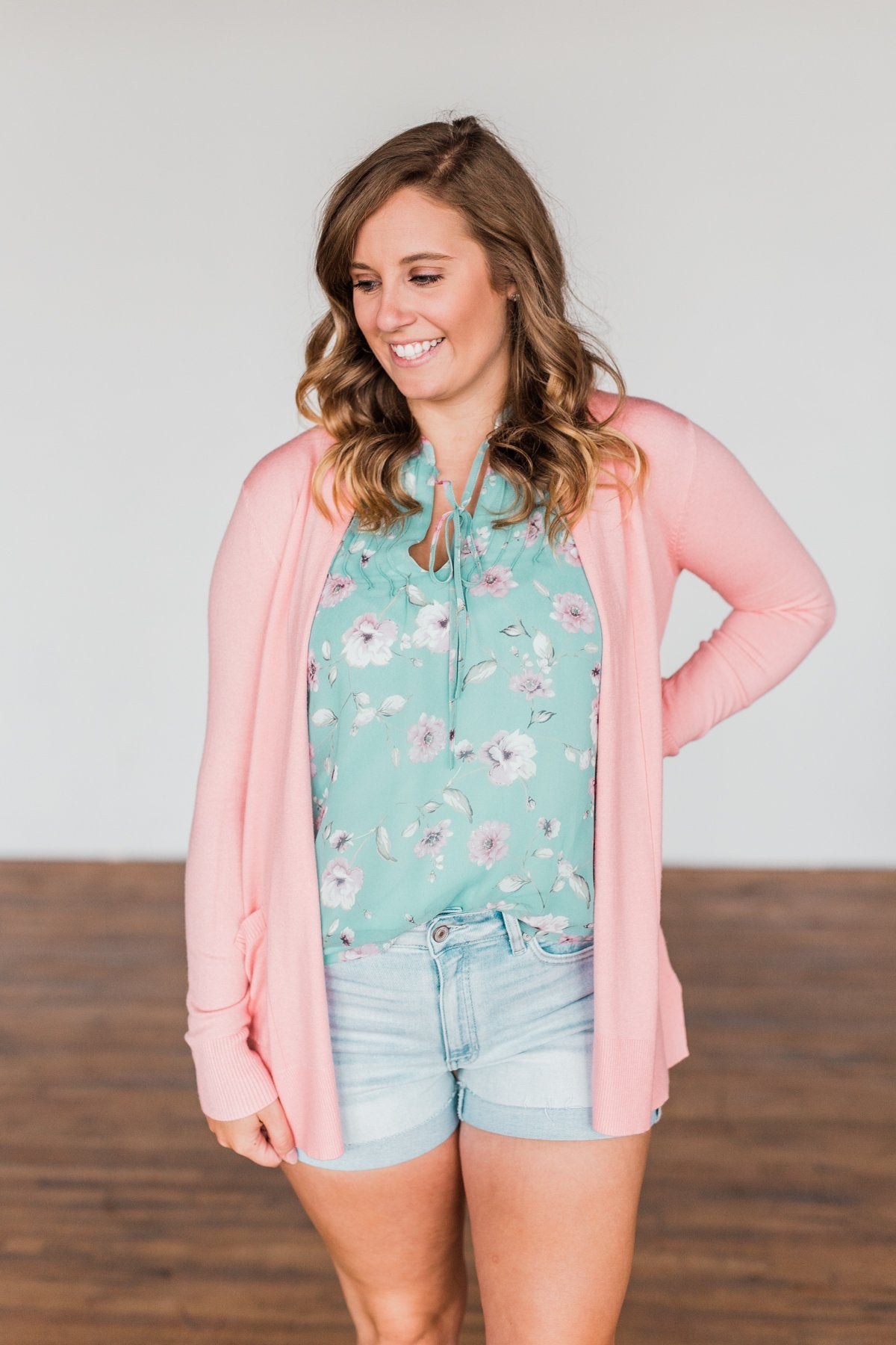 Time To Be Alive Drape Cardigan- Salmon Pink