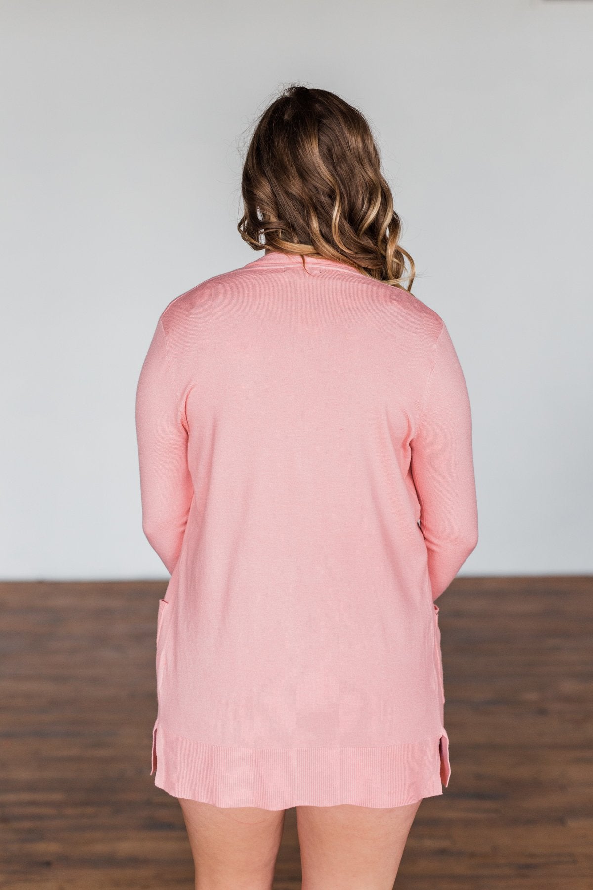Time To Be Alive Drape Cardigan- Salmon Pink