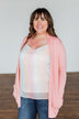 Time To Be Alive Drape Cardigan- Salmon Pink