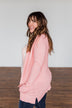Time To Be Alive Drape Cardigan- Salmon Pink