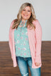 Time To Be Alive Drape Cardigan- Salmon Pink
